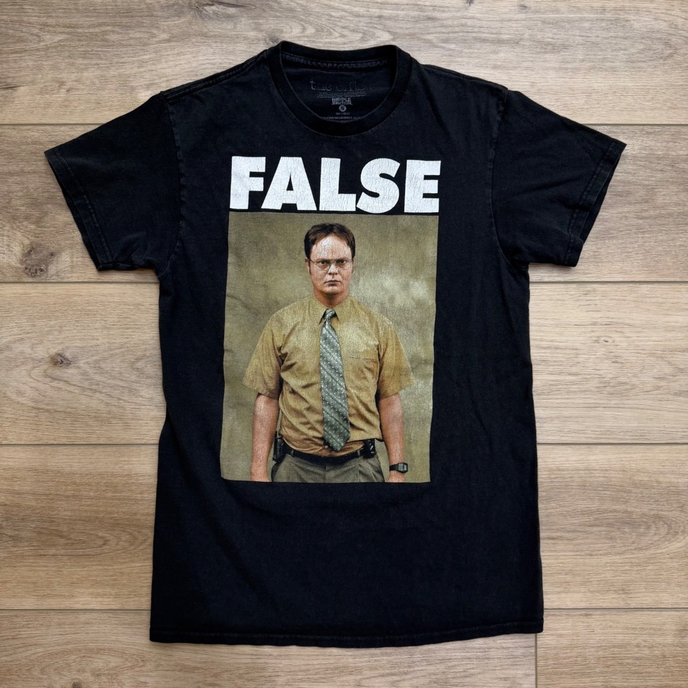 The Office Dwight Schrute False Graphic T-Shirt Black Small Ripple Junction
